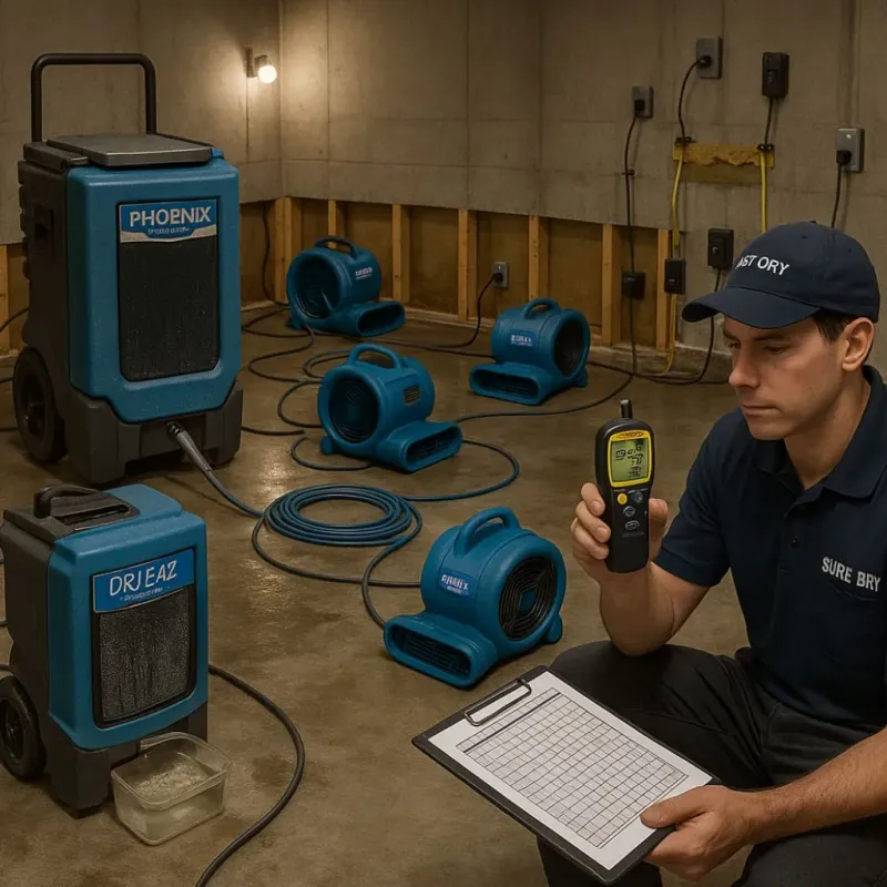 Structural Drying and Dehumidification process in Bel Air North, MD